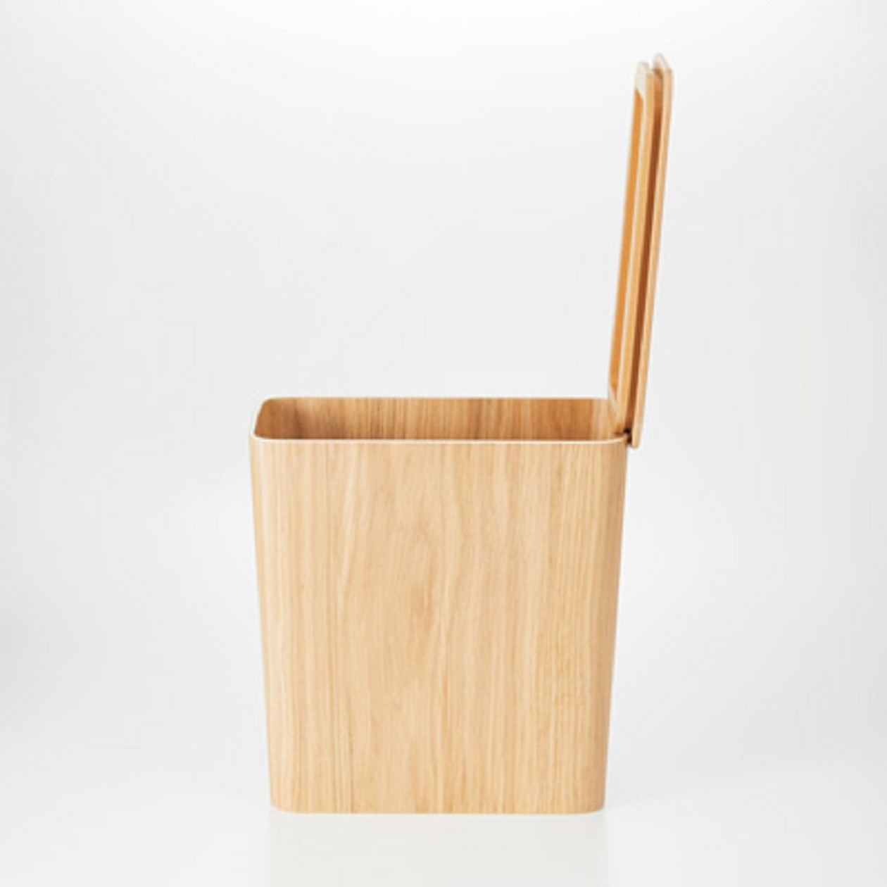 Pokrywa na kosz na śmieci prostokątny fornir dębowy