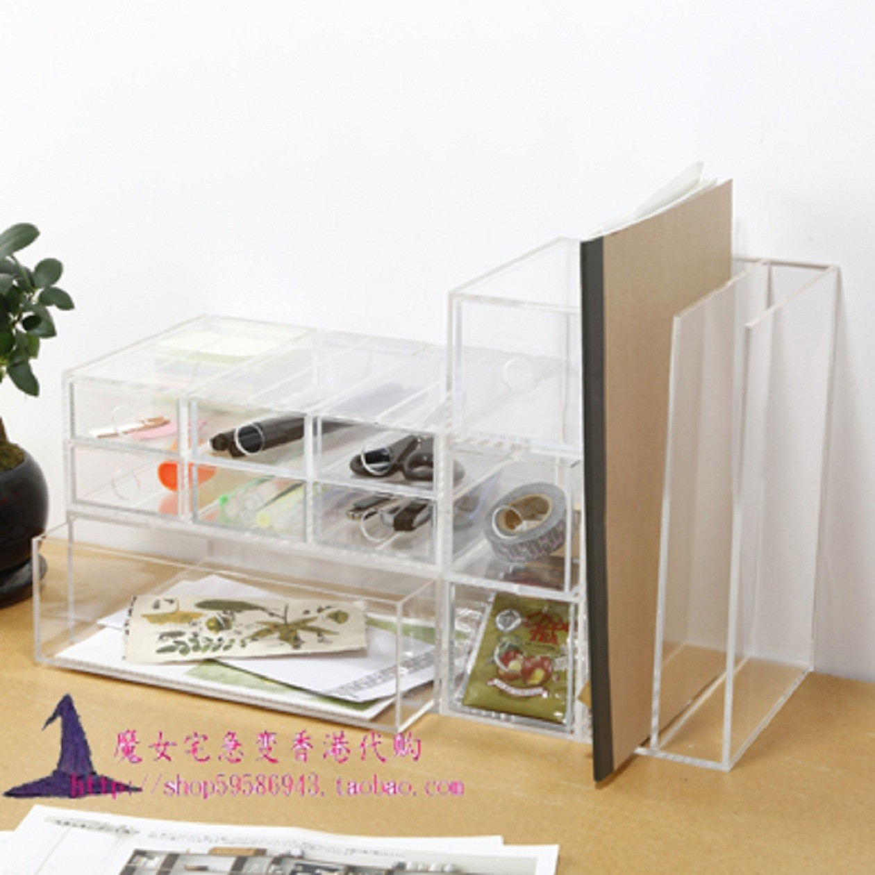 Organizer pionowy z 3 szufladami akrylowy