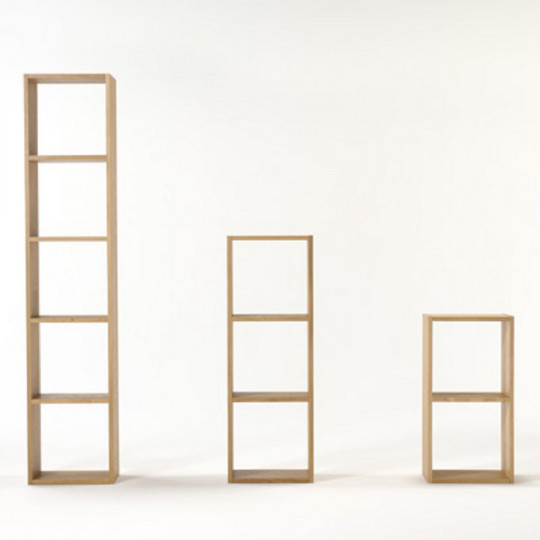 Regał dąb wąski 5 półek