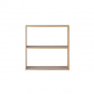 Szeroki regał dębowy z 2 półkami 81,5 x 28,5 x 81,5cm