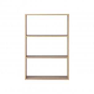 Szeroki regał dębowy z 3 półkami 81,5 x 28,5 x 121cm
