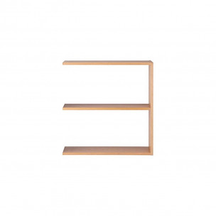 Dostawiany, wąski regał dębowy z 2 półkami 79,5 x 28,5 x 81,5cm