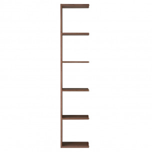 Dostawiany, wąski regał orzech z 5 półkami 40 x 28,5 x 200cm