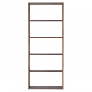 Szeroki regał orzech z 5 półkami 81,5 x 28,5 x 200cm