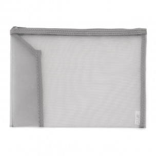 Saszetka z kieszonką siatka w kolorze szarym A5