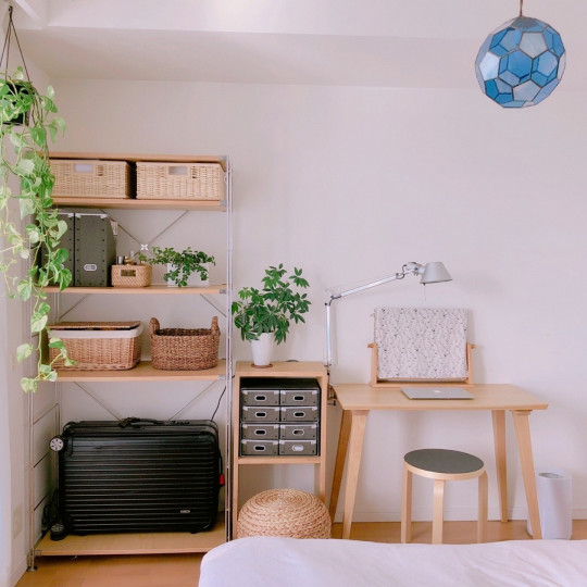 Regał stal/dąb szeroki 5 półek