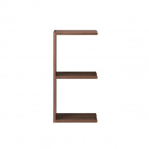 Dostawiany, wąski regał orzech z 2 półkami 40 x 28,5 x 81,5