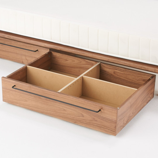 Szuflada do łóżka systemowego w kolorze orzech 80x90,5x25cm