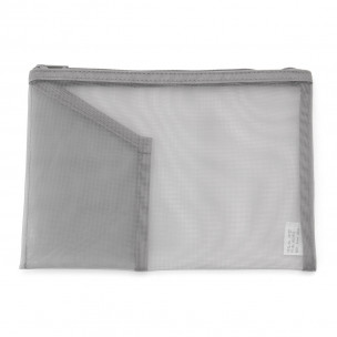 Saszetka z kieszonką siatka w formacie B6 w kolorze szarym