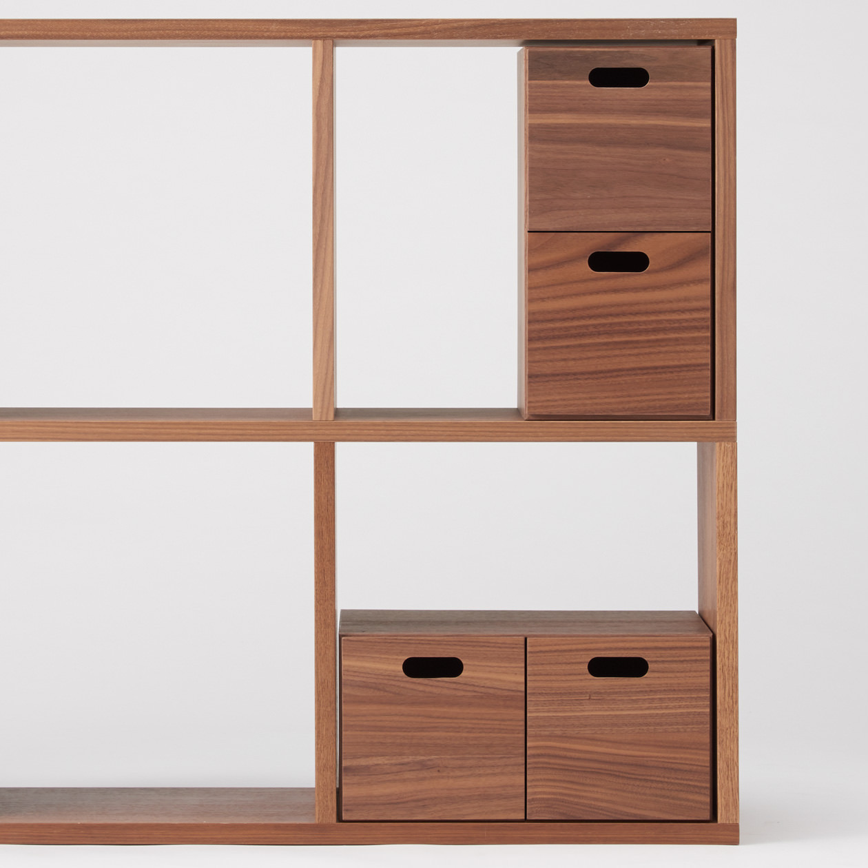 Regał orzech - szuflady 1/2 zestaw 2 37x28x18,5cm