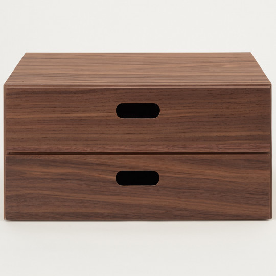 Regał orzech - szuflady 1/2 zestaw 2 niskie 37x28x18,5cm