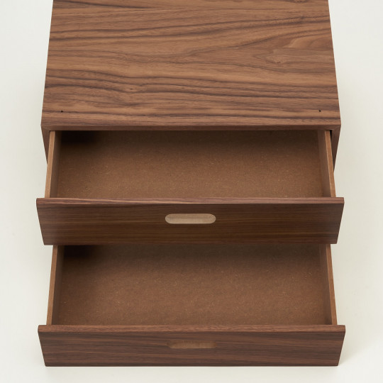 Regał orzech - szuflady 1/2 zestaw 2 niskie 37x28x18,5cm