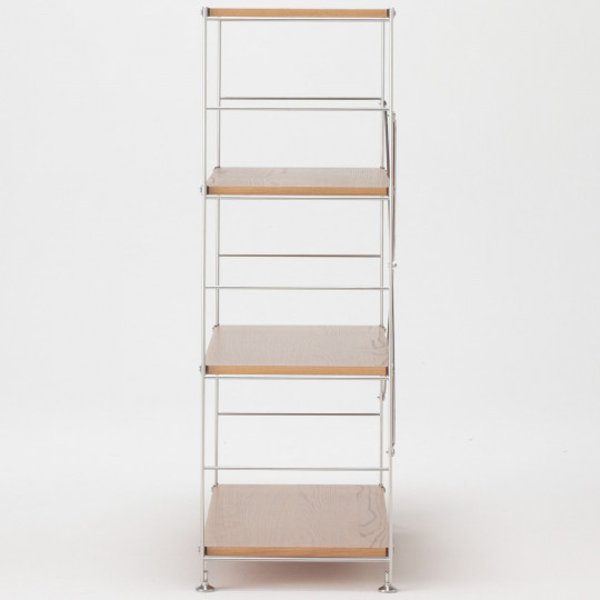 Regał stal/dąb szeroki 4 półki 86x41x120cm