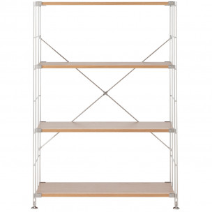 Regał stal/dąb szeroki 4...