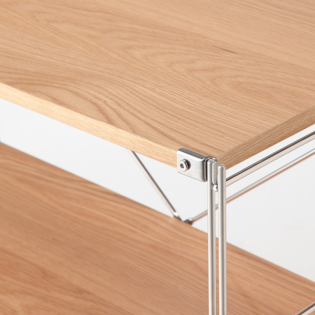 Regał stal/dąb szeroki 3 półki 86x41x83cm