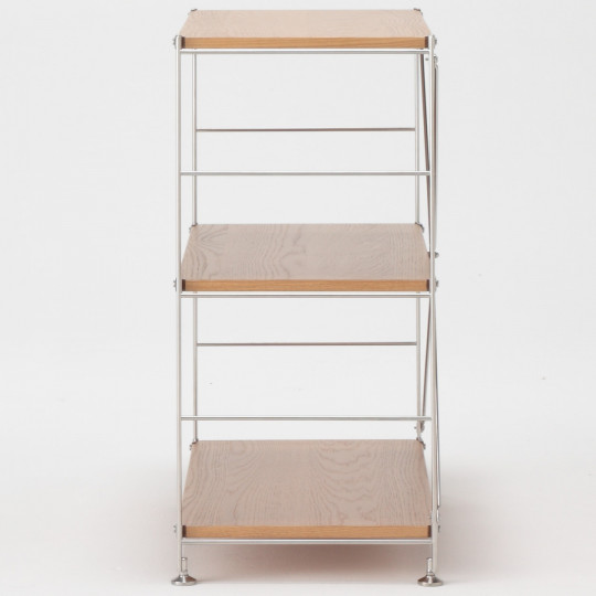 Regał stal/dąb szeroki 3 półki 86x41x83cm