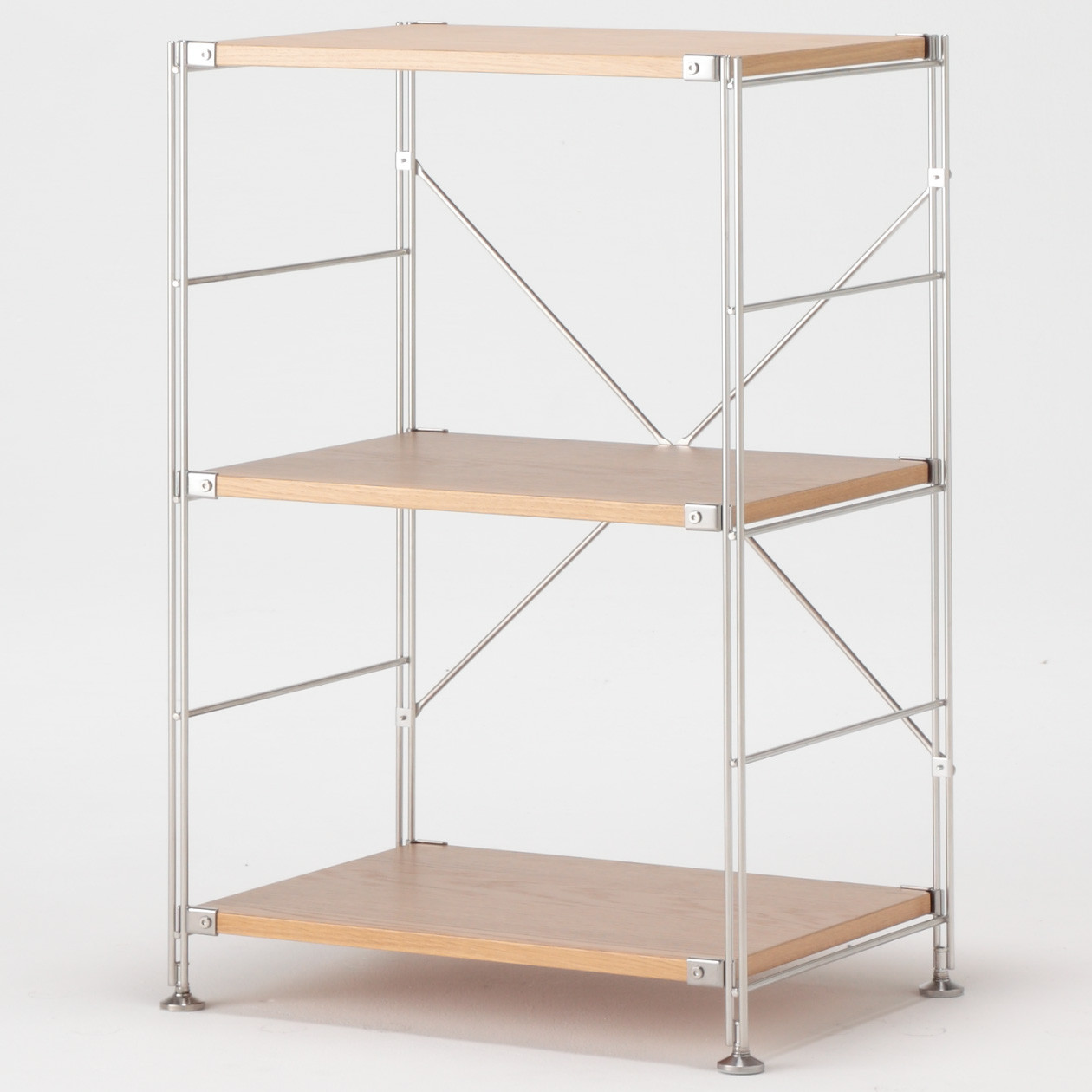 Regał stal/dąb wąski 3 półki 58x41x83cm