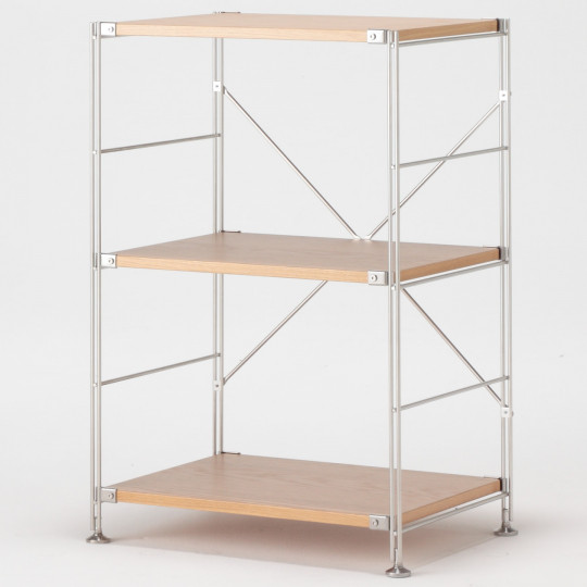 Regał stal/dąb wąski 3 półki 58x41x83cm