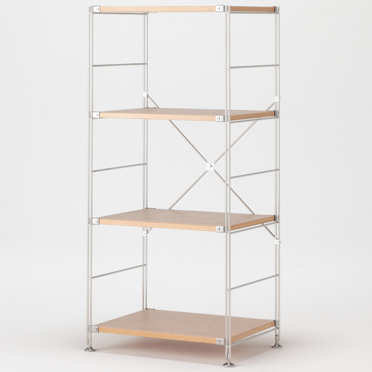 Regał stal/dąb wąski 4 półki 58x41x120cm