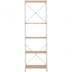 Regał stal/dąb wąski 5...