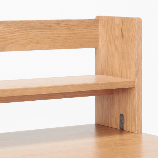 Biurko dąb z szufladami - półka na biurko 109x20x30cm