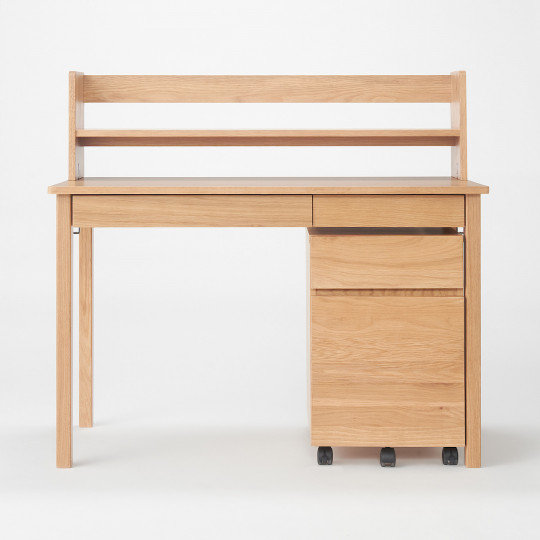 Biurko dąb z szufladami - półka na biurko 109x20x30cm