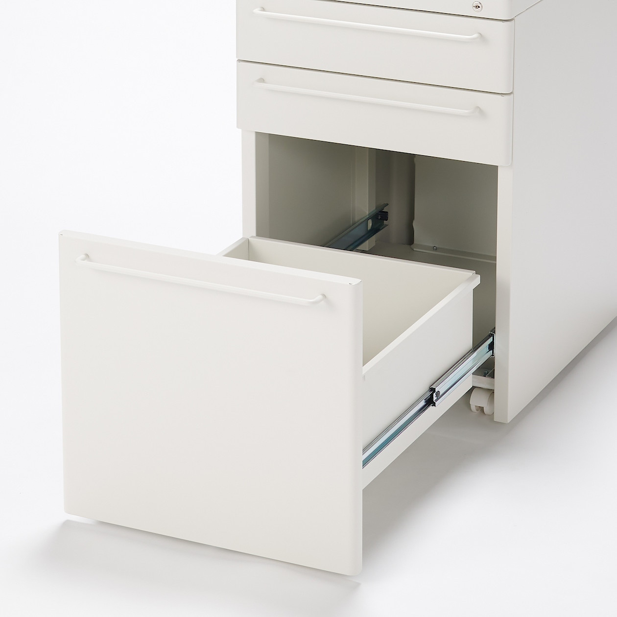 Szafka biurkowa kontenerek stal jasny szary