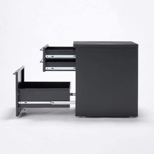Szafka biurkowa kontenerek stal ciemny szary