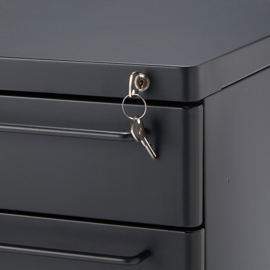 Szafka biurkowa kontenerek stal ciemny szary