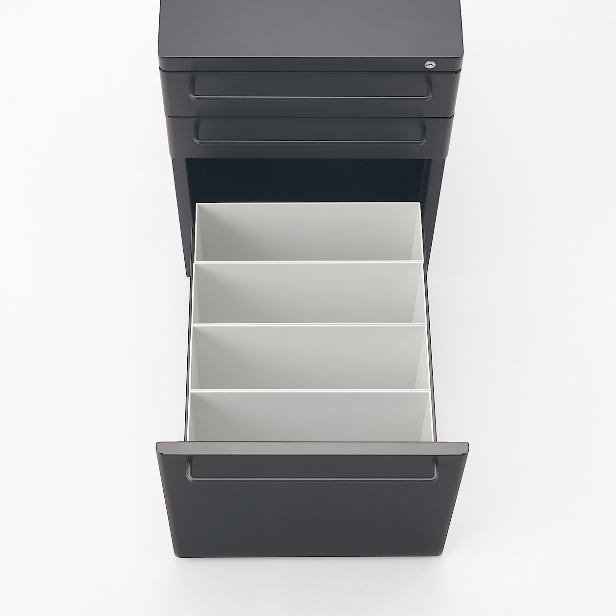 Szafka biurkowa kontenerek stal ciemny szary