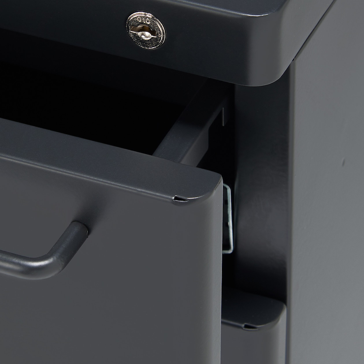 Szafka biurkowa kontenerek stal ciemny szary