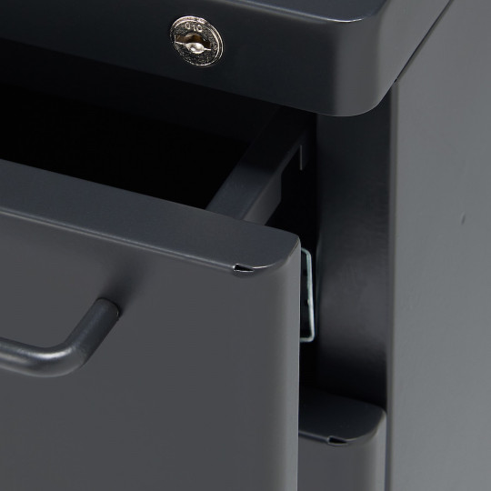 Szafka biurkowa kontenerek stal ciemny szary