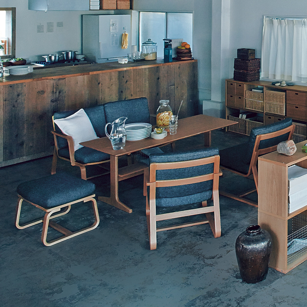 LD Podnóżek tapicerowany dąb 58x46x40,5cm