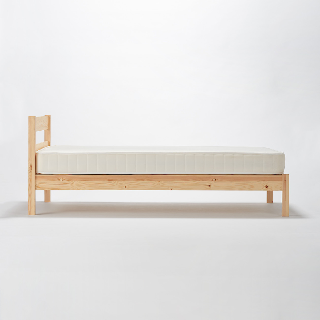 Łóżko z wezgłowiem pojedyncze 100 x 201.5 cm sosna