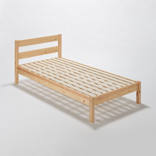 Łóżko z wezgłowiem pojedyncze 100 x 201.5 cm sosna