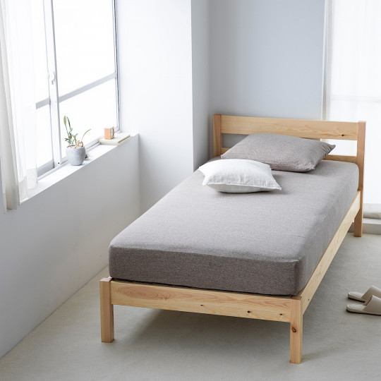 Łóżko z wezgłowiem podwójne 143 x 201.5 cm sosna