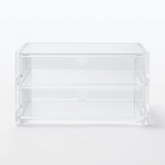 Organizer z 2 szufladami akrylowy otwierany S