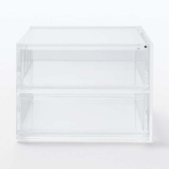 Organizer z 2 szufladami akrylowy otwierany S