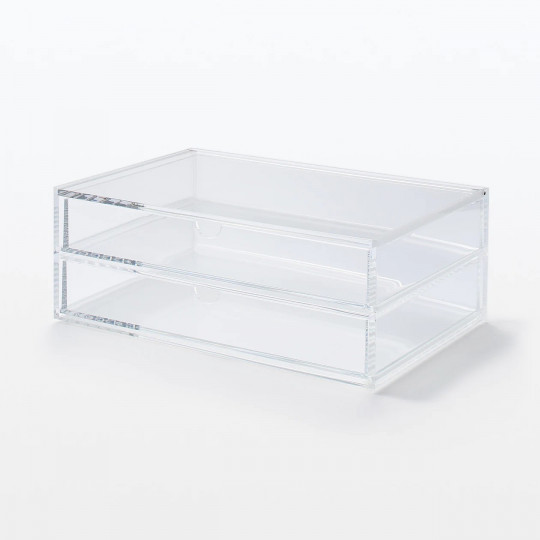 Organizer z 2 szufladami akrylowy otwierany L