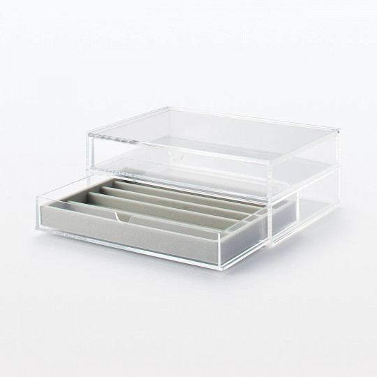 Organizer z 2 szufladami akrylowy otwierany L