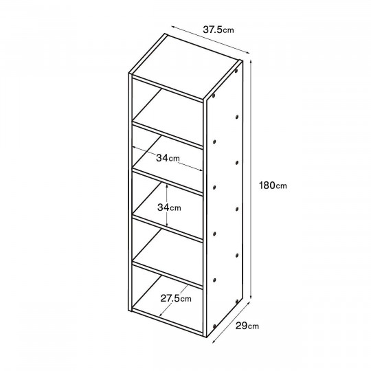 Regał HDF szeroki 5 segmentów