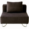 Czarno/brązowa sofa modułowa - element z oparciem 98 x 98 x 68cm