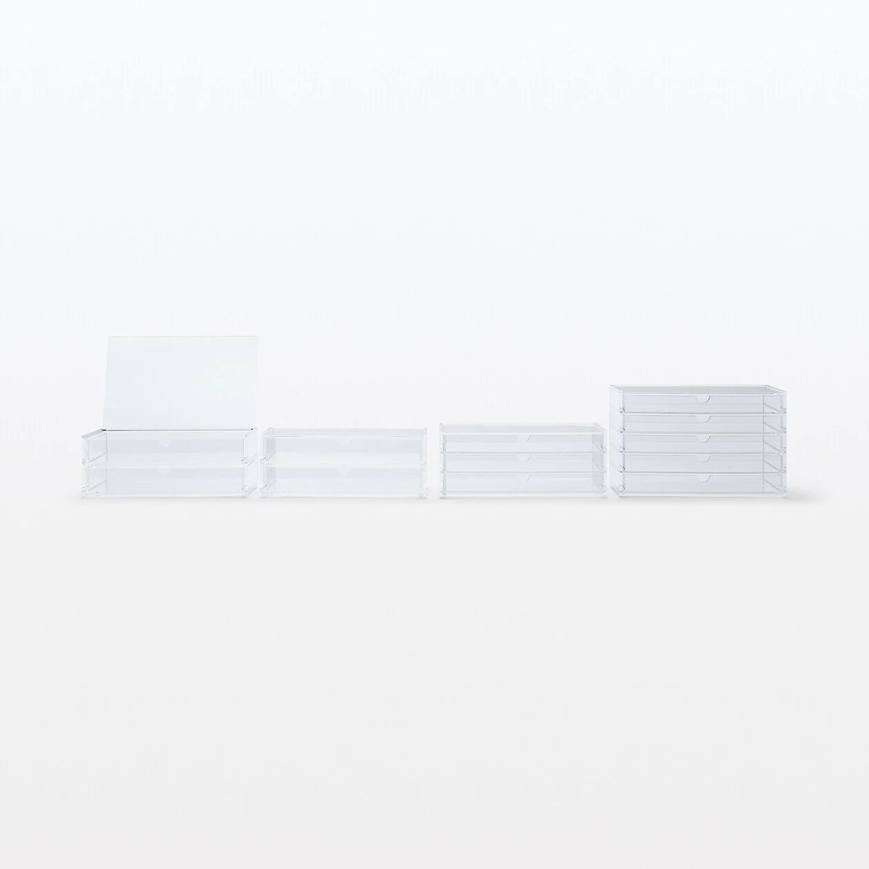 Organizer z 2 szufladami akrylowy otwierany L