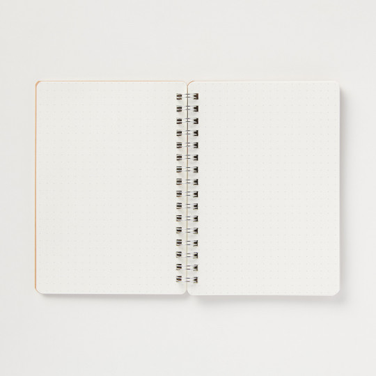 Kołonotatnik z gumką w kropki 70 kartek A6 beżowy