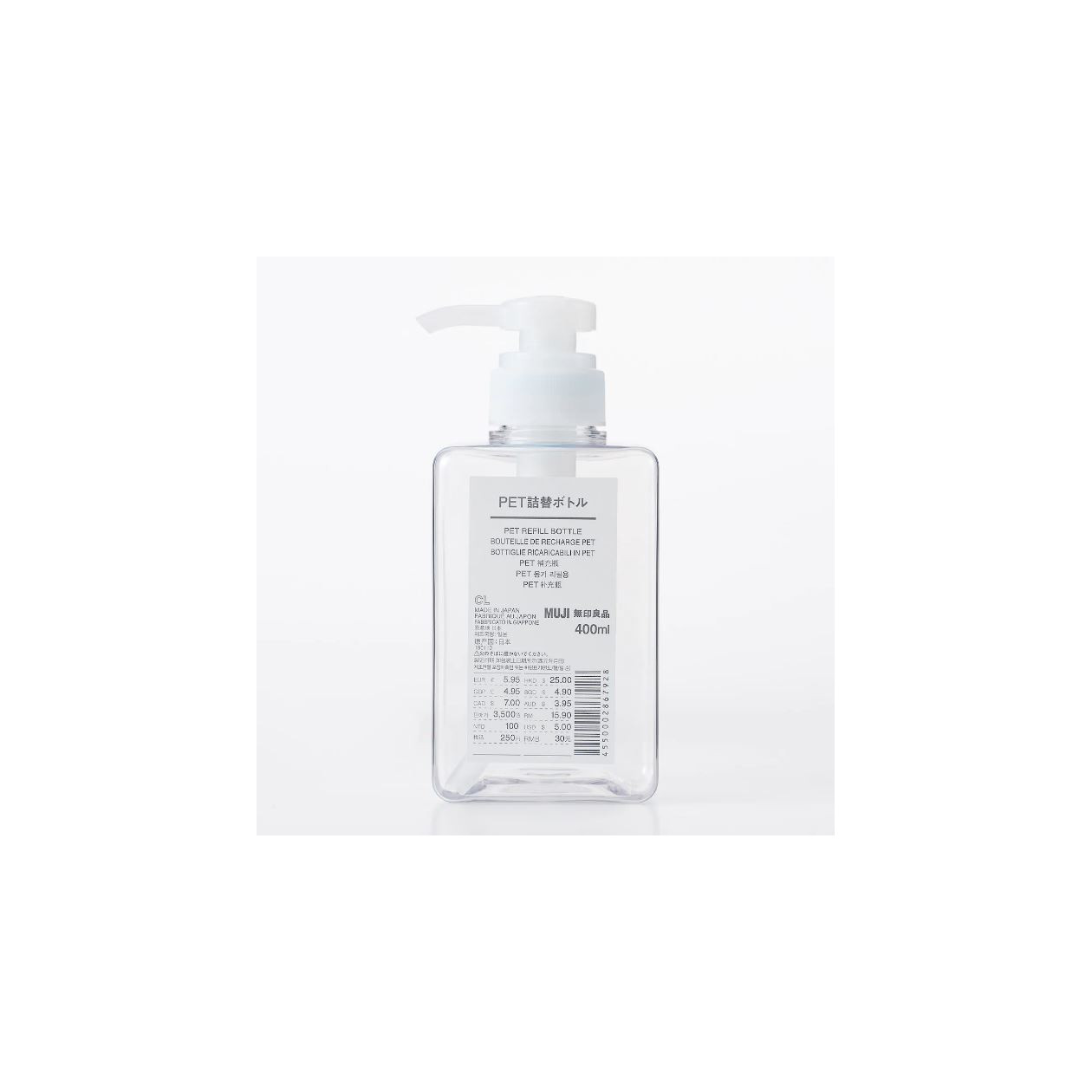 Butelka z pompką PET 400ml transparentna