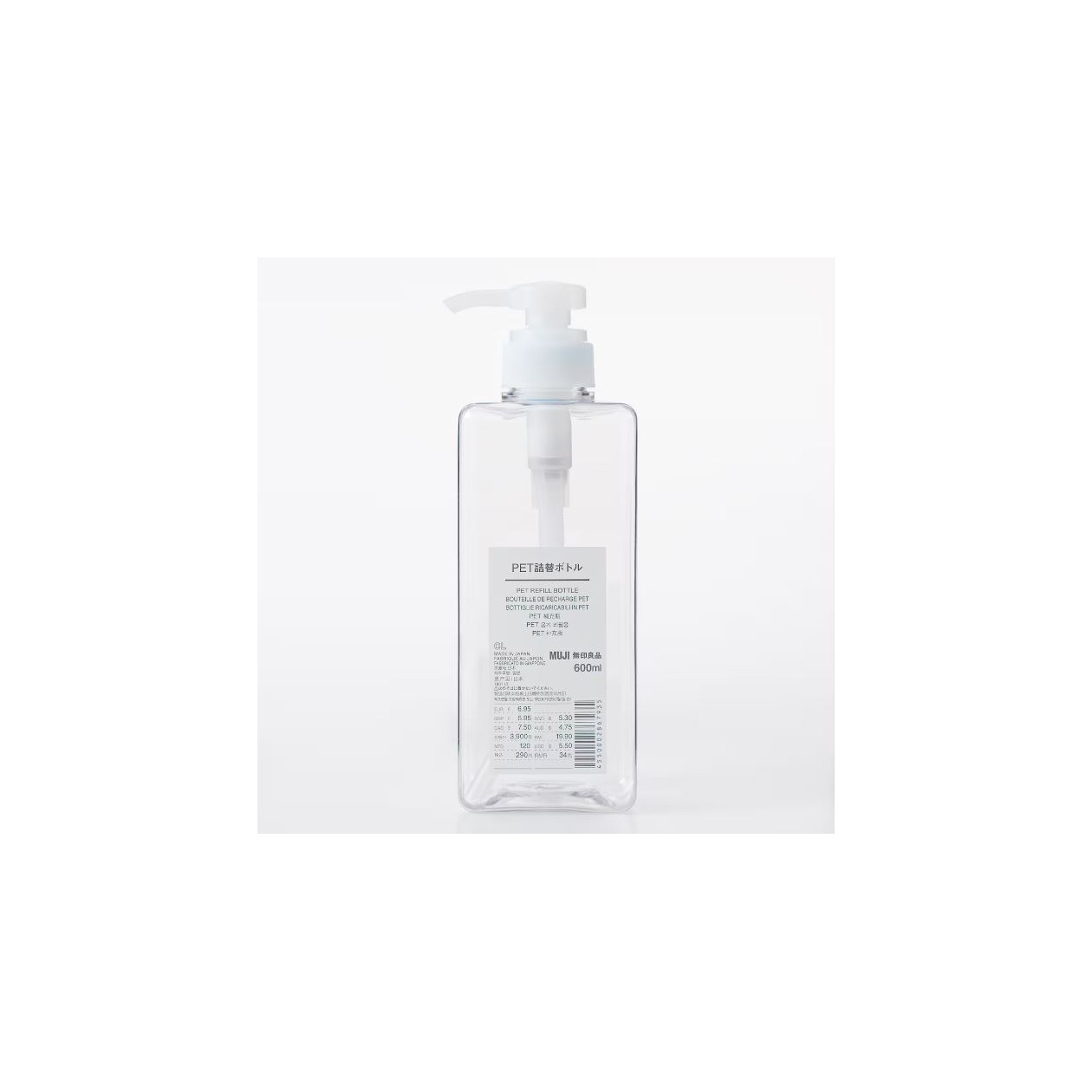 Butelka z pompką PET 600ml transparentna