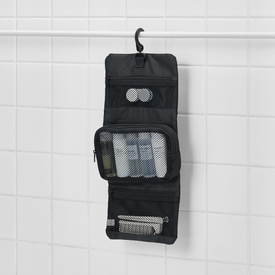 Kosmetyczka podróżna zawieszana z wyjmowanym etui czarna