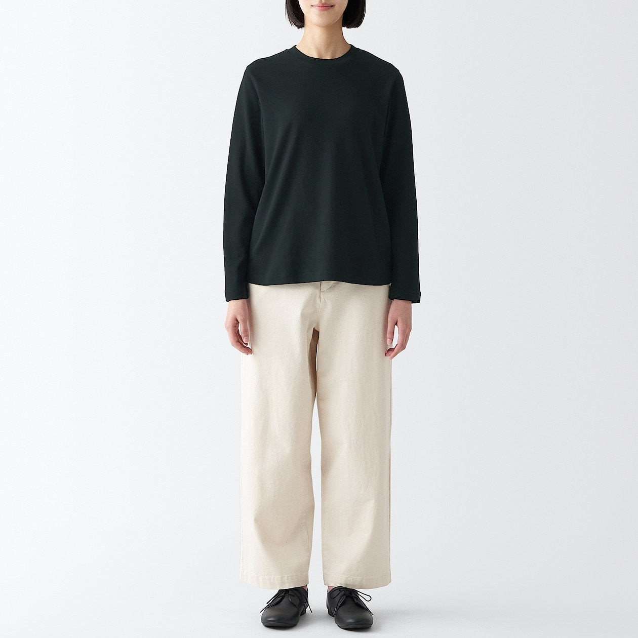 Bluzka interlock z długim rękawem czarna