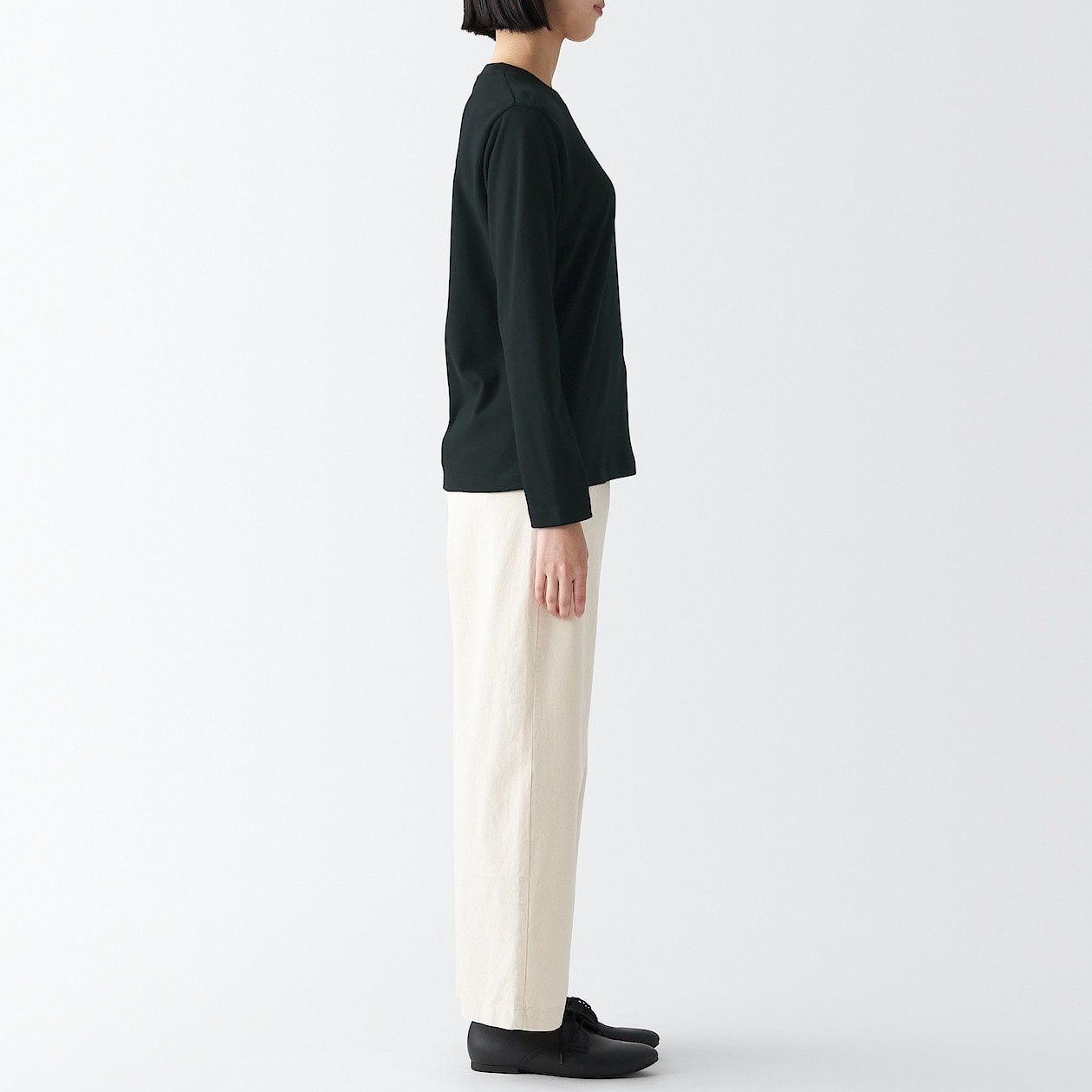 Bluzka interlock z długim rękawem czarna