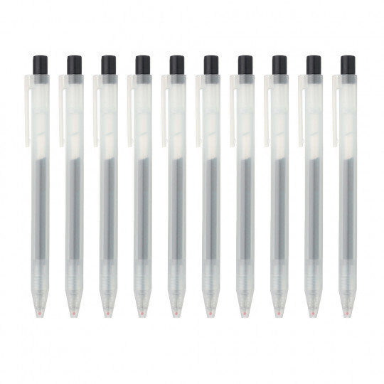 Zestaw długopisów żelowych smooth 0,5mm 10szt czarnych